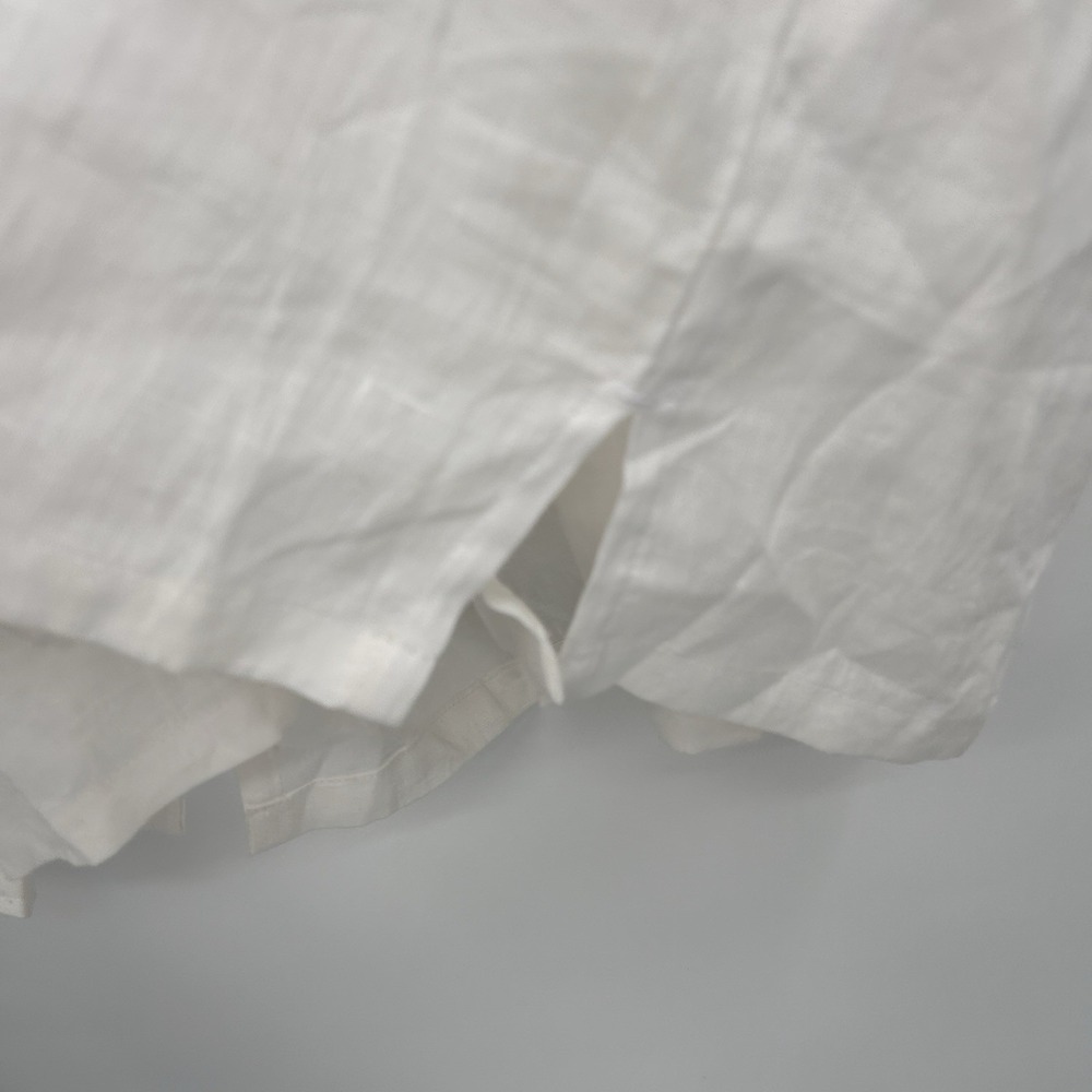 Mens‎ 100% Linen Button Down Long Sleeve Shirt Size XXL White Beachy Wedding - Picture 12 of 14